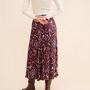 Farm Rio Pineapple Ikat Midi Skirt